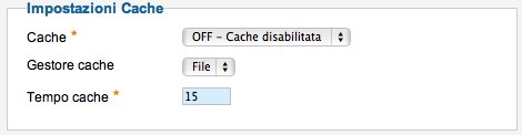 jommla impostazioni cache
